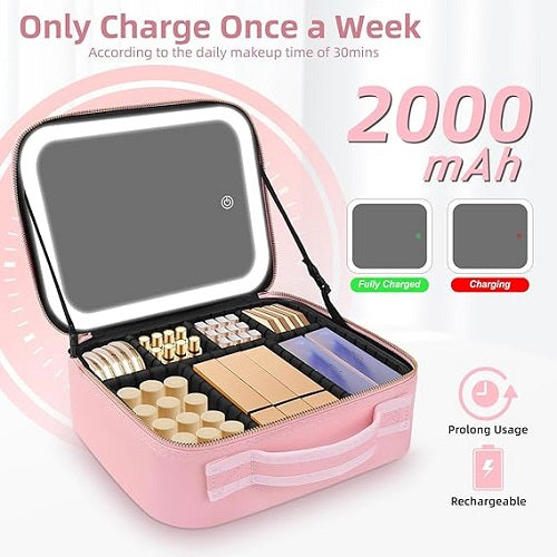 Aurève GlamCase Pro — LED Vanity Makeup Organizer