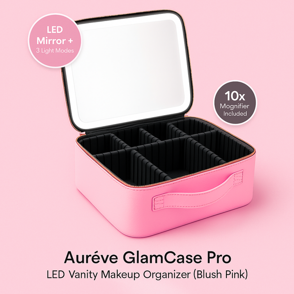 Aurève GlamCase Pro — LED Vanity Makeup Organizer