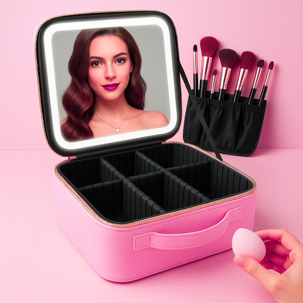 Aurève GlamCase Pro — LED Vanity Makeup Organizer